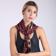 2017 imprimen el patrón de la manera bufanda bufanda cuadrada impresa chal bufanda de seda de las mujeres
